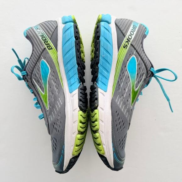Brooks Ghost 9 Periwinkle Blue Teal Size 8.5 Knit Run Gym Walk Comfort Worn 2X - Picture 4 of 7